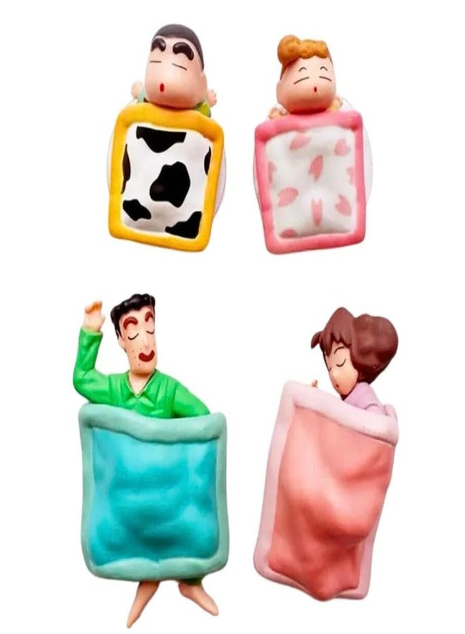 FUNFOB Shinchan Action Figure | Shin chan Figurine Cartoon Figures Toys for Boys & Girls PVC Multicolour (Shinchan Family (NO Shiro)) - Image 1